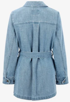 Forårsjakker|Denimjakker-Cellbes of Sweden Jeansjakke med bindebånd Lys denim