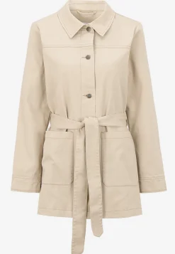 Forårsjakker|Denimjakker-Cellbes of Sweden Jeansjakke med bindebånd Beige