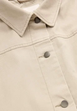 Forårsjakker|Denimjakker-Cellbes of Sweden Jeansjakke med bindebånd Beige