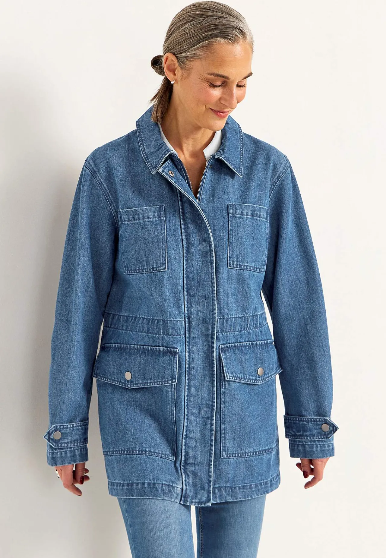 Forårsjakker|Denimjakker- Jeansjakke med lynlås | Cellbes