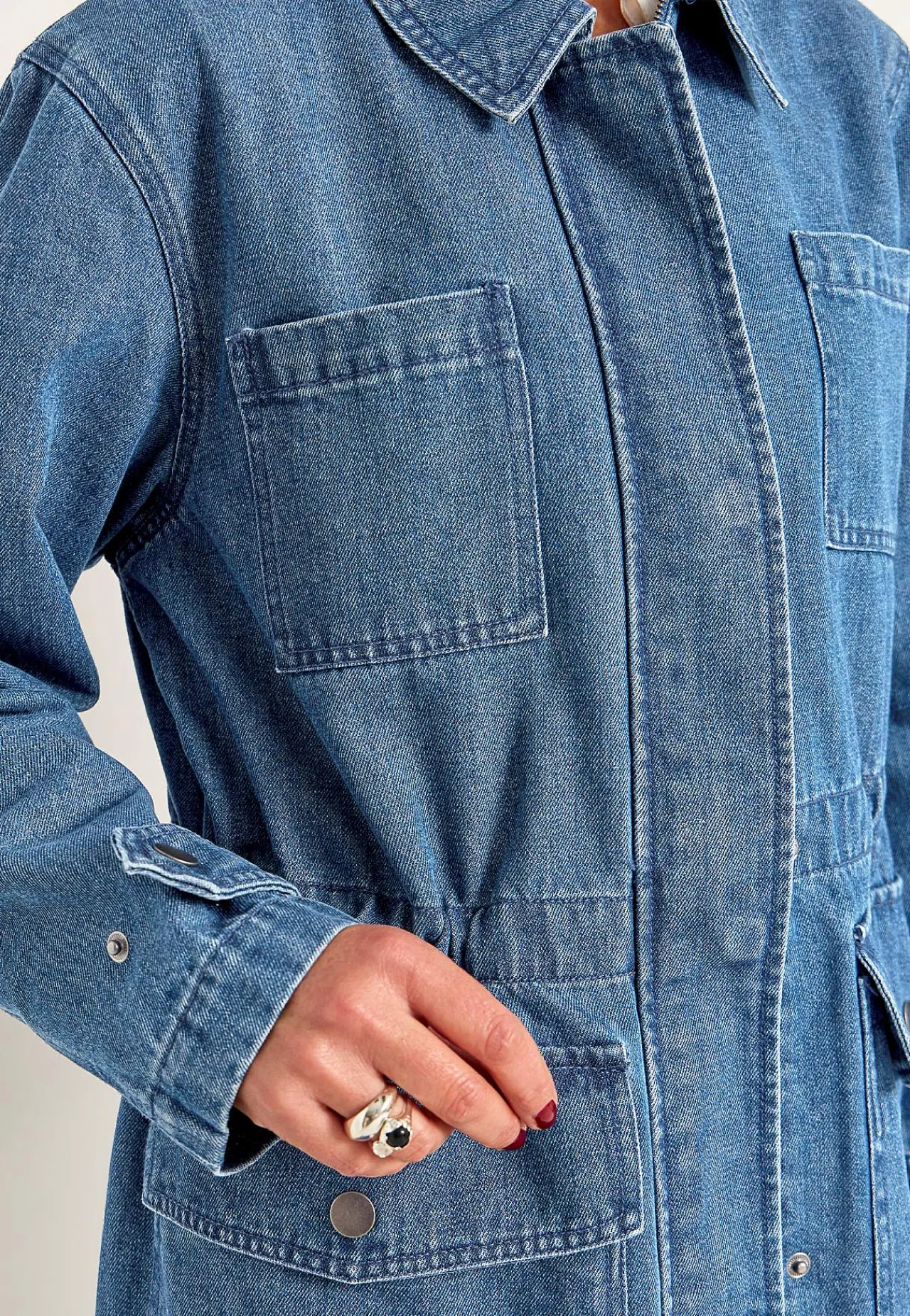 Forårsjakker|Denimjakker- Jeansjakke med lynlås | Cellbes