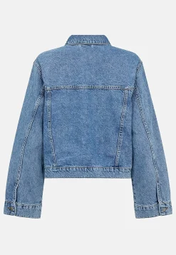 Forårsjakker|Denimjakker-Soyaconcept Jeansjakke med store forlommer Blå denim