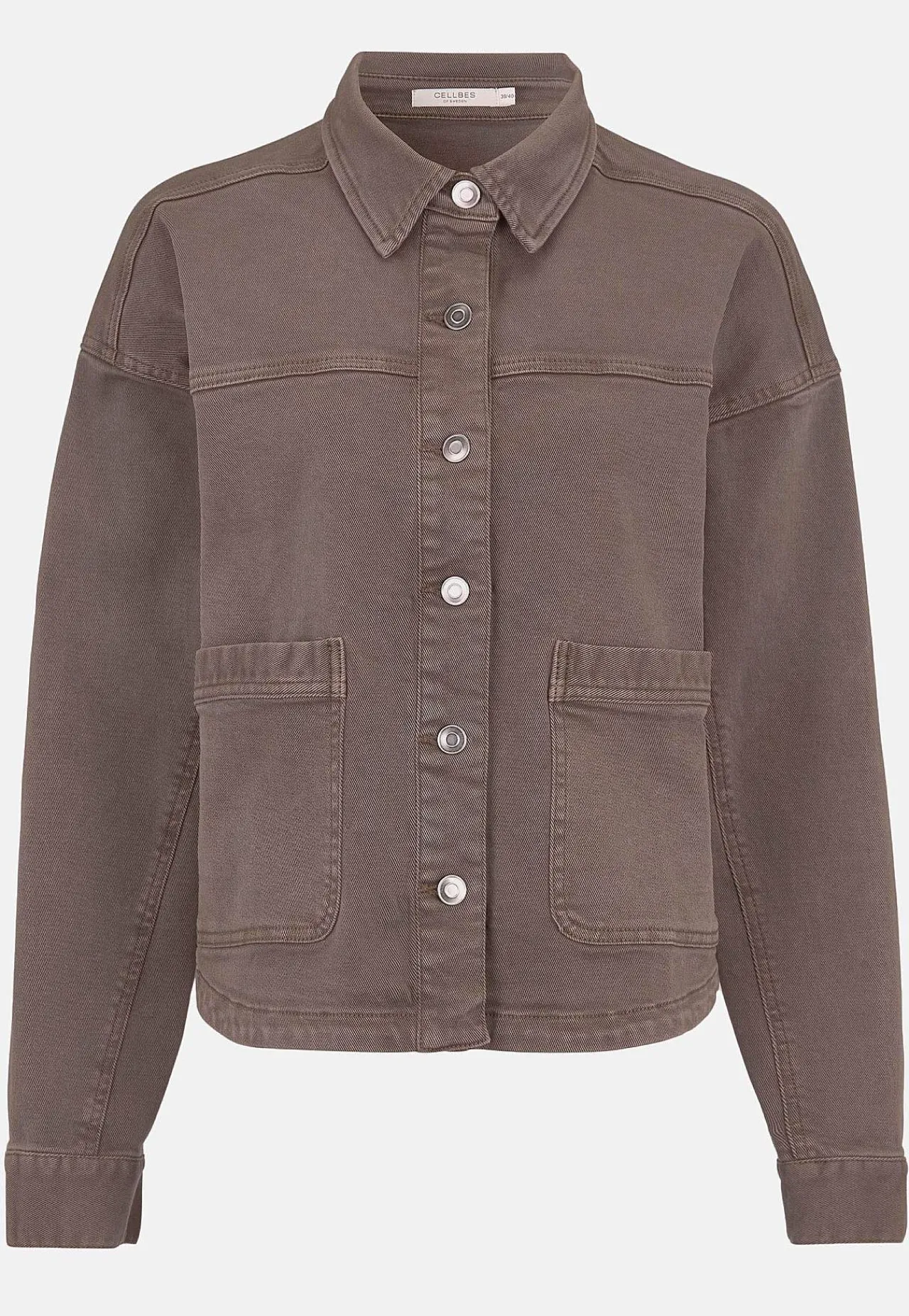 Jakker Og Blazere|Denimjakker- Jeansjakke med stræk Brun