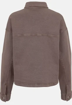 Jakker Og Blazere|Denimjakker- Jeansjakke med stræk Brun