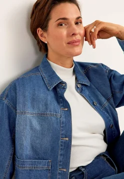 Forårsjakker|Denimjakker-Cellbes of Sweden Jeansjakke uden stræk Mellemblå Denim