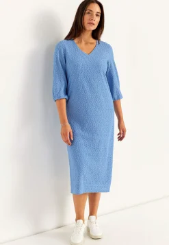 Midikjoler-Cellbes of Sweden Jerseykjole med broderet hulmønster | Cellbes