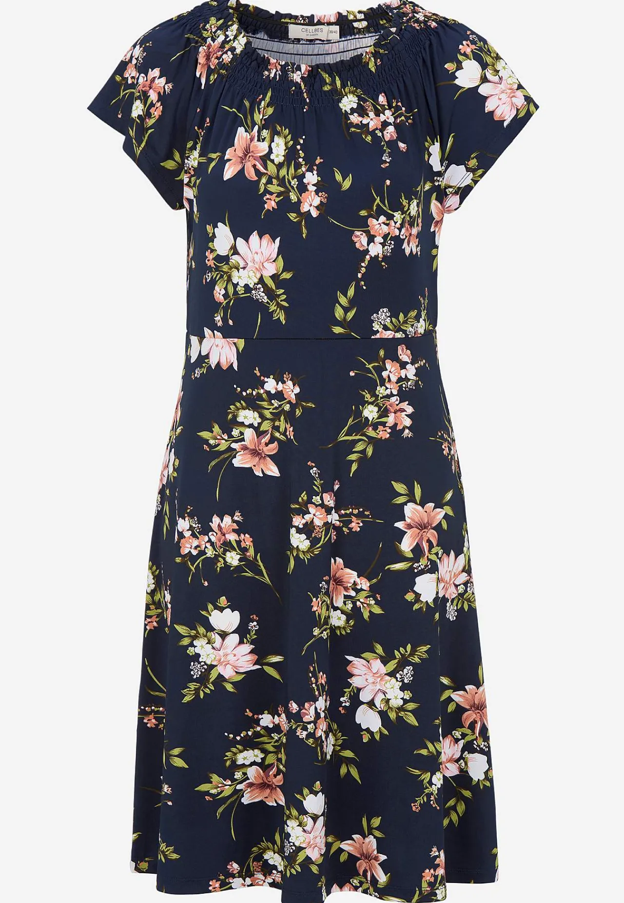 Festkjoler|Festkjoler- Jerseykjole med et blomstermønster Marine / Blomstret