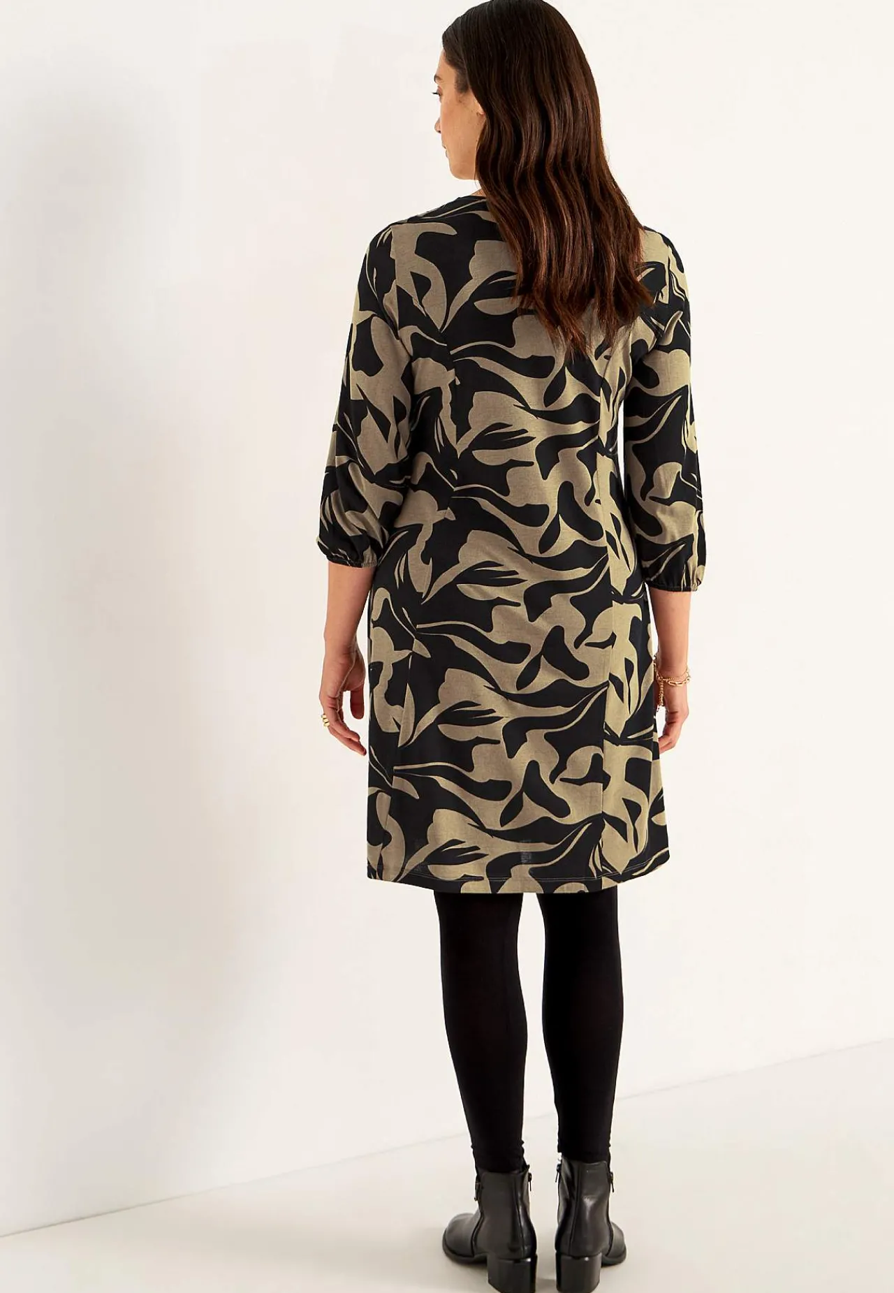 Korte Kjoler-Cellbes of Sweden Jerseykjole med prinsessesnit Beige / Sort / Mønstret