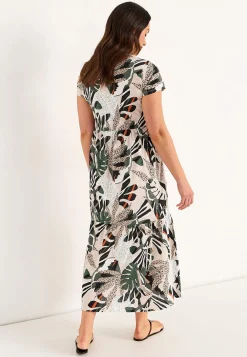 Maxikjoler-Cellbes of Sweden Jerseykjole med volant Beige / Mønstret
