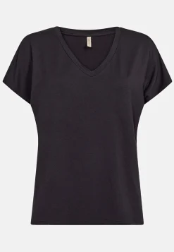 Toppe|T-Shirts-Soyaconcept Jerseytop i lyocell Sort