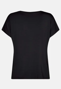 Toppe|T-Shirts-Soyaconcept Jerseytop i lyocell Sort