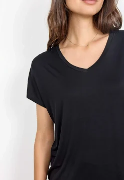 Toppe|T-Shirts-Soyaconcept Jerseytop i lyocell Sort