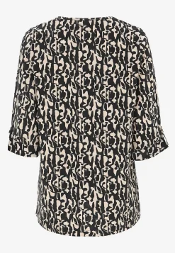 Mønstrede|Toppe-Cellbes of Sweden Jerseytop med 3/4 lange ærmer Sort / Beige / Mønstret