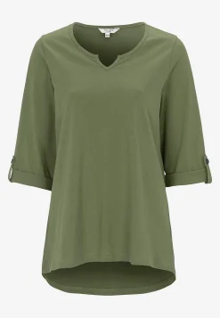Toppe-Cellbes of Sweden Jerseytop med 3/4 lange ærmer Kakigrøn