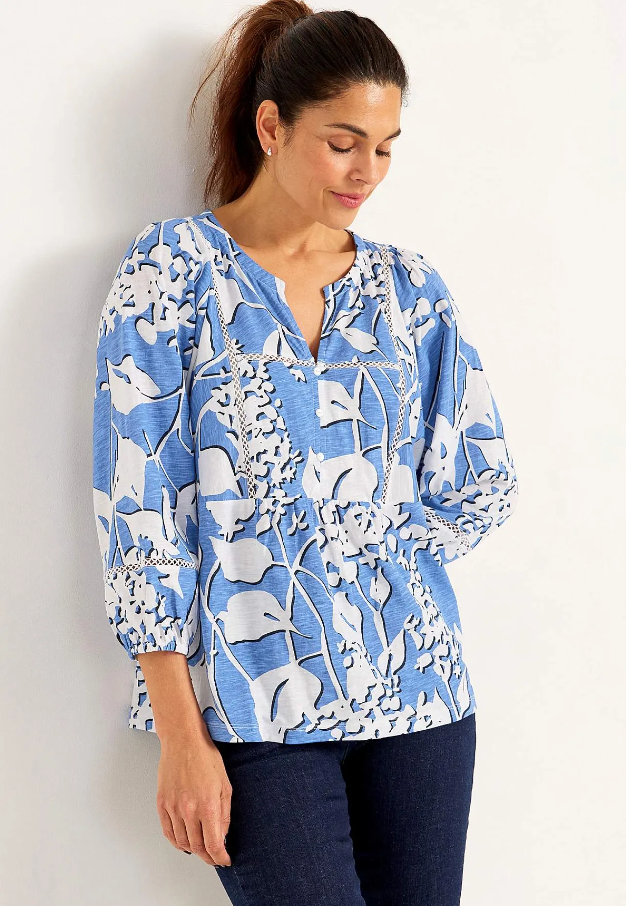 Mønstrede|Toppe-Cellbes of Sweden Jerseytop med boho stil Blå / Mønstret