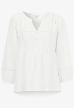 Toppe- Jerseytop med boho stil Hvid