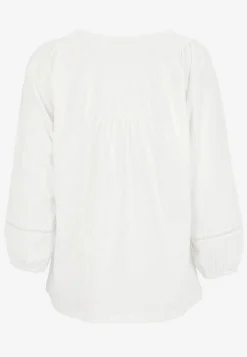 Toppe- Jerseytop med boho stil Hvid