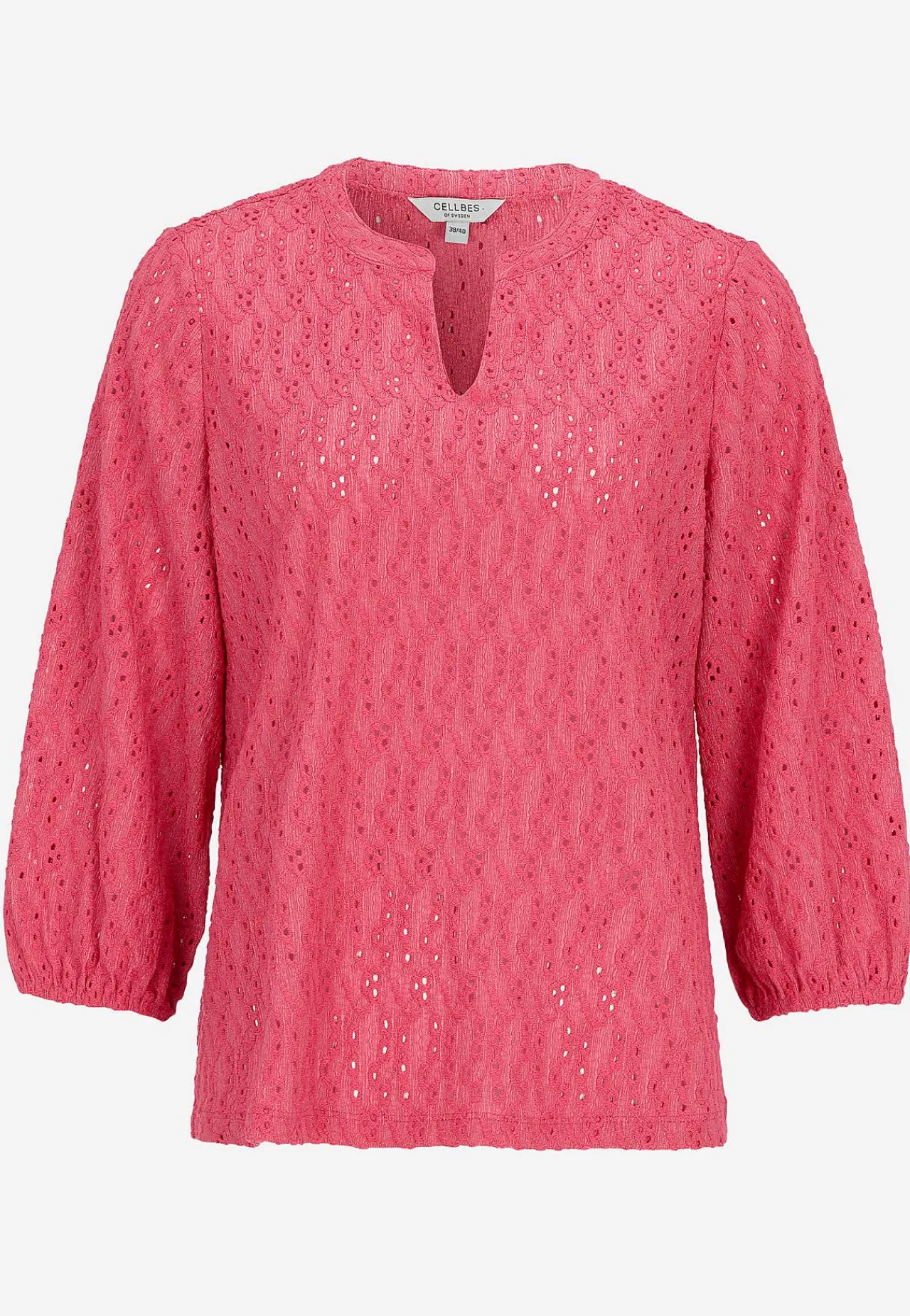 Toppe|Bluser-Cellbes of Sweden Jerseytop med broderet hulmønster Cerise