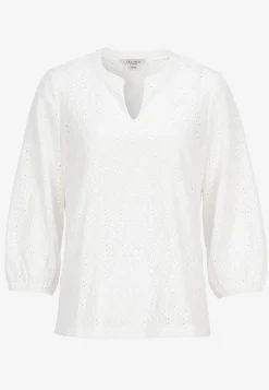 Toppe|Bluser- Jerseytop med broderet hulmønster | Cellbes