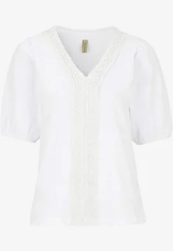 Toppe- Jerseytop med broderi Hvid