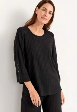 Toppe-Cellbes of Sweden Jerseytop med knapper Sort