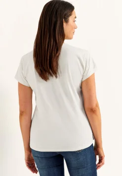 Toppe|T-Shirts-Cellbes of Sweden Jerseytop med korte ærmer Hvid / Blå / Blomstret
