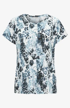 Mønstrede|Toppe-Cellbes of Sweden Jerseytop med korte ærmer Blå / Leopard