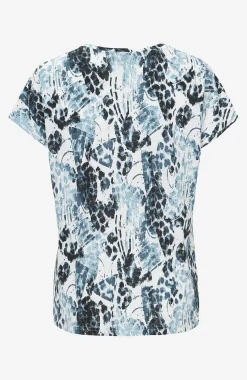 Mønstrede|Toppe-Cellbes of Sweden Jerseytop med korte ærmer Blå / Leopard