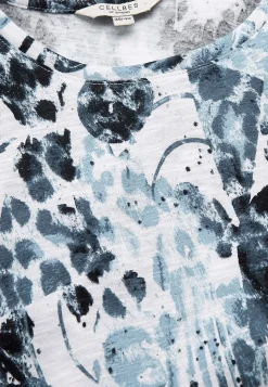 Mønstrede|Toppe-Cellbes of Sweden Jerseytop med korte ærmer Blå / Leopard