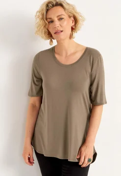 Toppe|T-Shirts-Cellbes of Sweden Jerseytop med korte ærmer Nougat / Ensfarvet