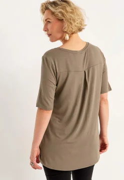 Toppe|T-Shirts-Cellbes of Sweden Jerseytop med korte ærmer Nougat / Ensfarvet