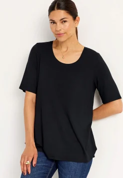 Toppe|T-Shirts-Cellbes of Sweden Jerseytop med korte ærmer Sort / Ensfarvet