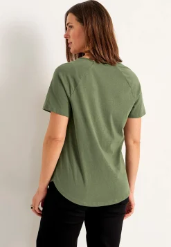 Toppe|T-Shirts-Cellbes of Sweden Jerseytop med raglanærme Alex 2-pack Kakigrøn + Sort