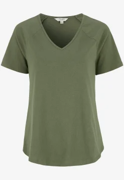 Toppe|T-Shirts-Cellbes of Sweden Jerseytop med raglanærme Alex 2-pack Kakigrøn + Sort