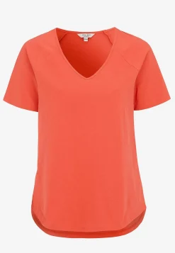 Toppe|T-Shirts- Jerseytop med raglanærme Alex 2-pack Mørk koral + Hvid