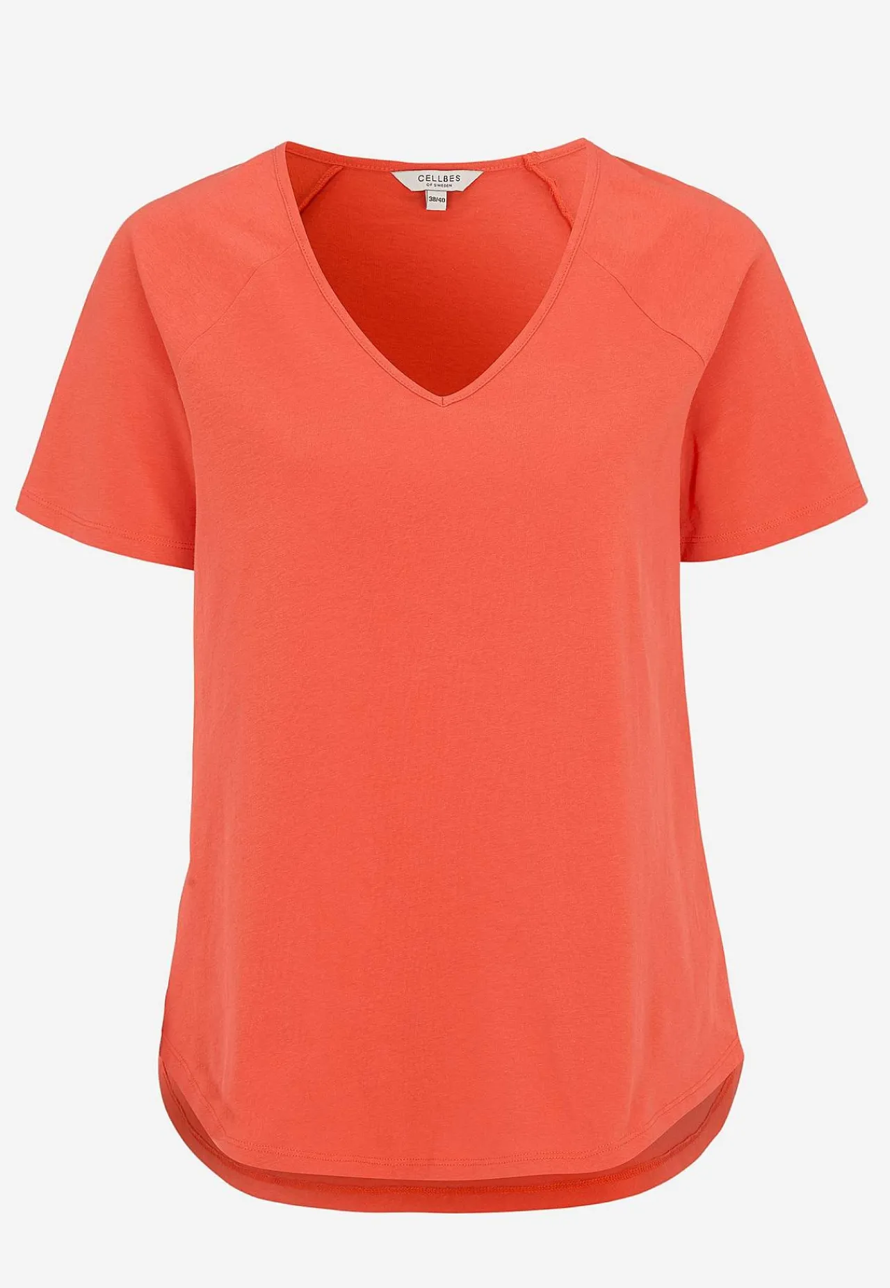 Toppe|T-Shirts- Jerseytop med raglanærme Alex 2-pack Mørk koral + Hvid
