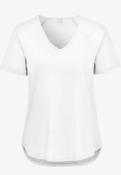 Toppe|T-Shirts- Jerseytop med raglanærme Alex 2-pack Mørk koral + Hvid