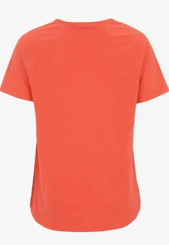 Toppe|T-Shirts- Jerseytop med raglanærme Alex 2-pack Mørk koral + Hvid