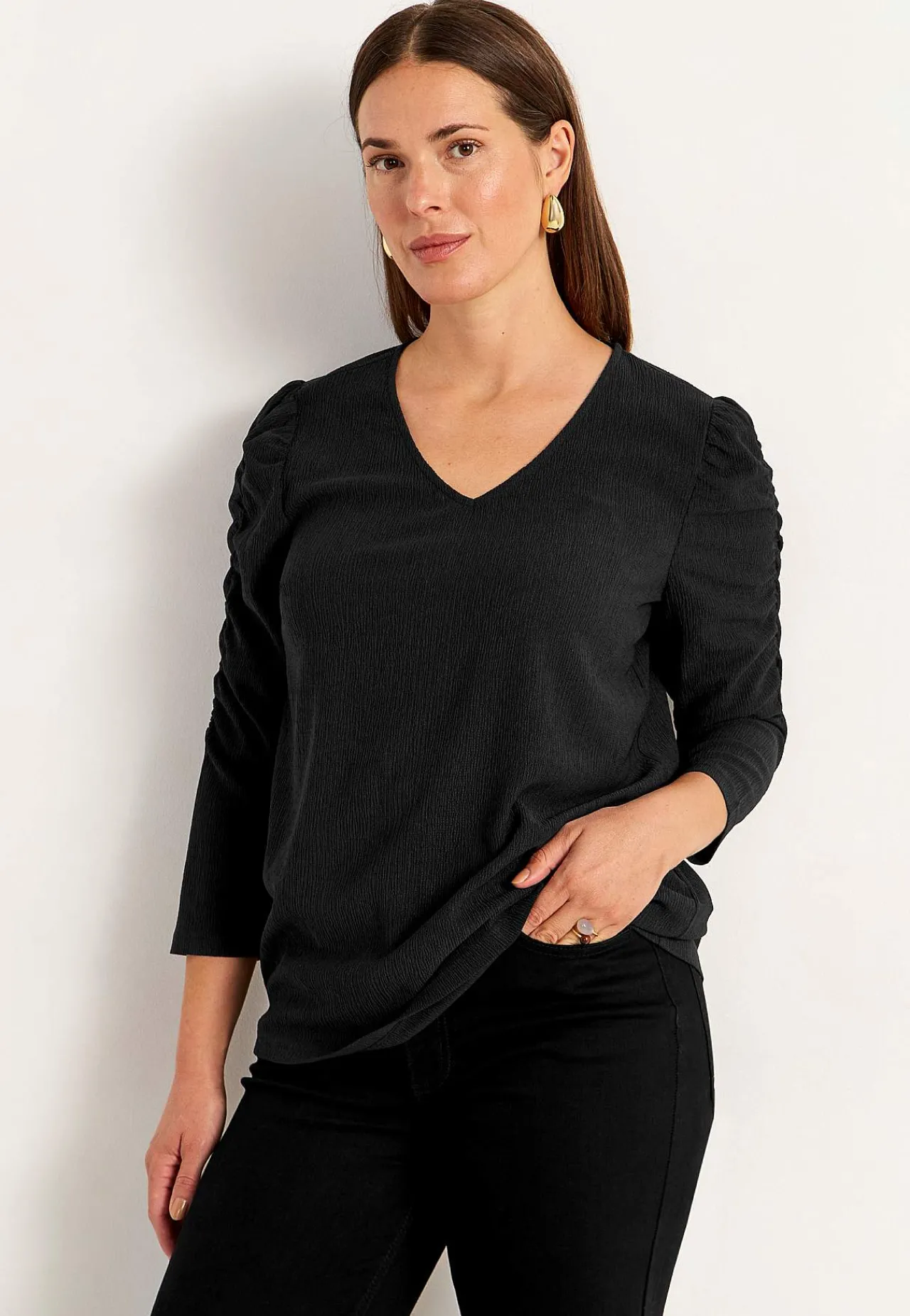 Toppe-Cellbes of Sweden Jerseytop med struktur Sort
