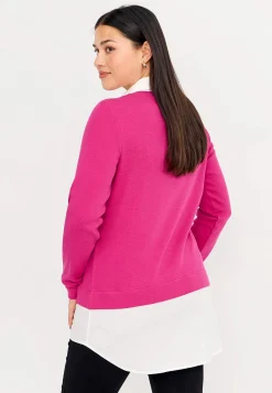 Toppe-Cellbes of Sweden Jerseytop med syet skjorte krave Cerise