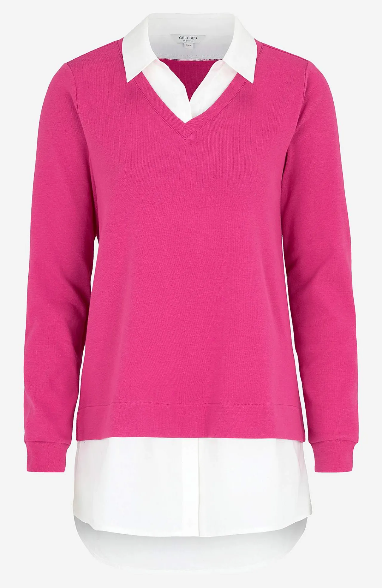 Toppe-Cellbes of Sweden Jerseytop med syet skjorte krave Cerise