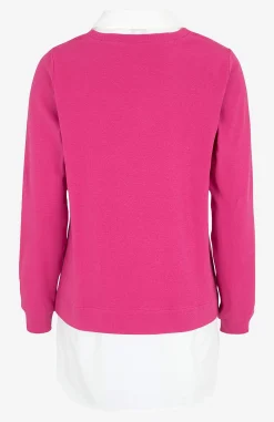 Toppe-Cellbes of Sweden Jerseytop med syet skjorte krave Cerise