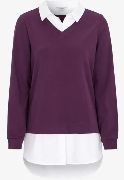 Toppe-Cellbes of Sweden Jerseytop med syet skjorte krave Blomme