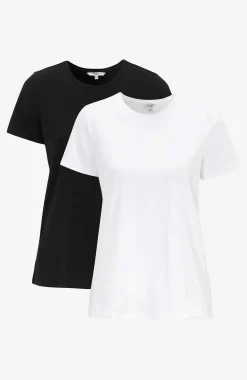 Toppe|T-Shirts- Jerseytop 2-pack Hvid + Sort
