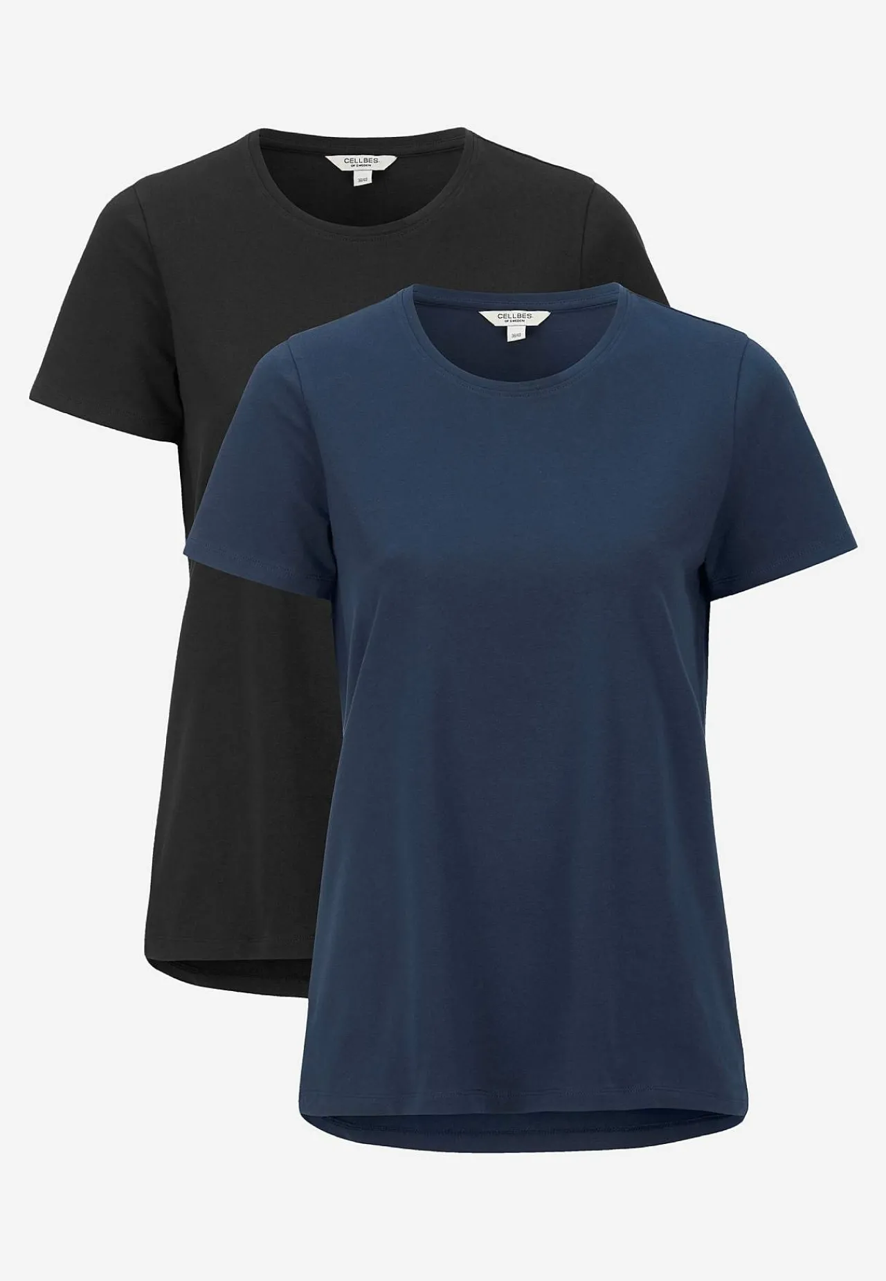Toppe|T-Shirts-Cellbes of Sweden Jerseytop 2-pack Marine + Sort
