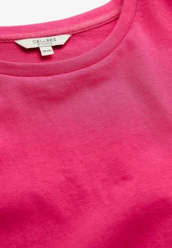 3/4 Ærmet-Cellbes of Sweden Jerseytunika i økologisk bomuld med lommer Cerise