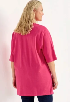 Ærmeløs Og Kortærmet|Toppe- Jerseytunika i kraftig bomuldsjersey Cerise
