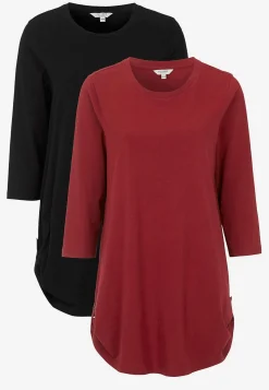 3/4 Ærmet|Toppe-Cellbes of Sweden Jerseytunika med 3/4 ærme Alexia 2-pack Vinrød + Sort
