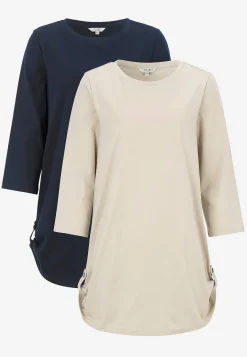 3/4 Ærmet|Toppe-Cellbes of Sweden Jerseytunika med 3/4 ærme Alexia 2-pack Marine+Lys beige