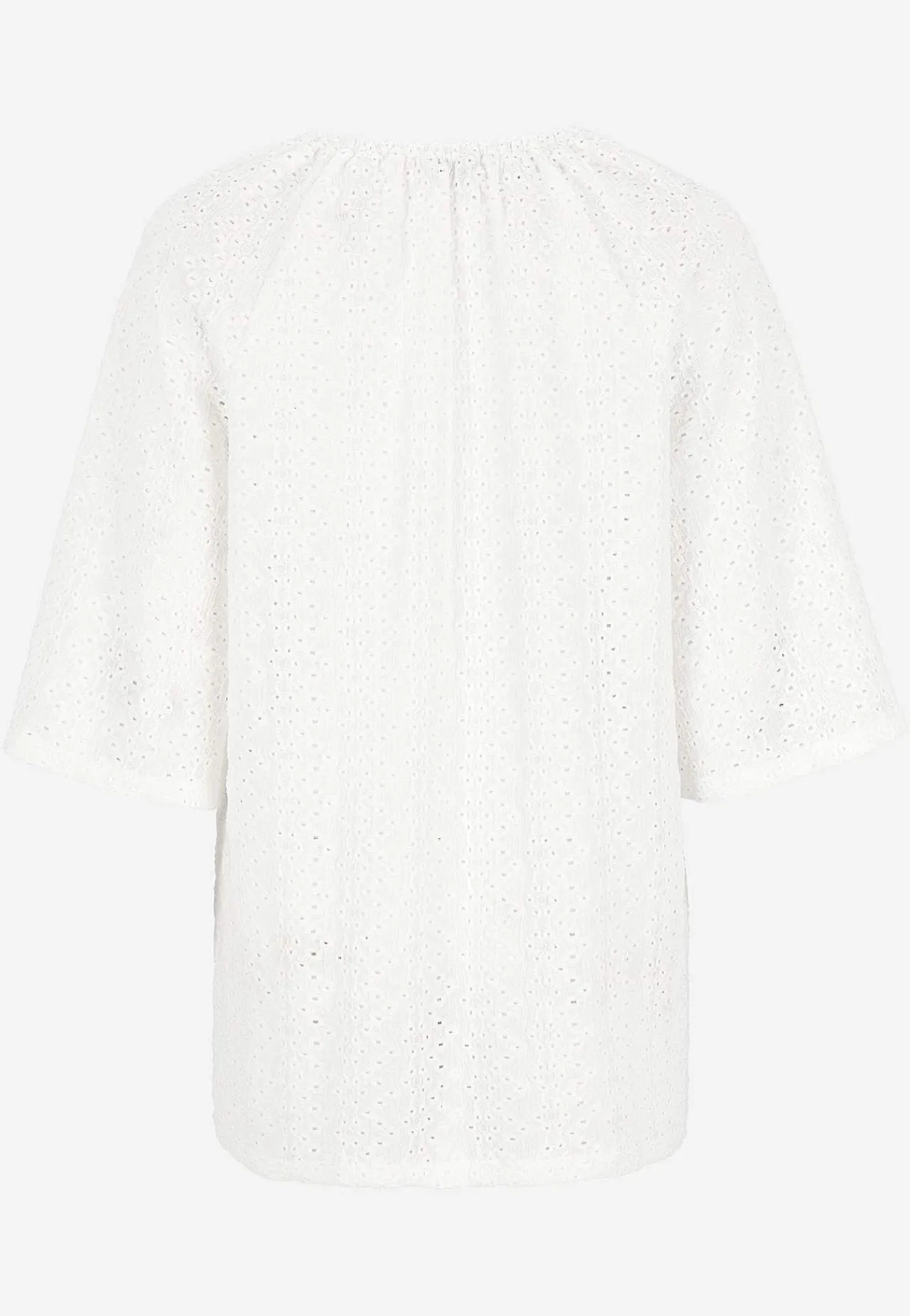 3/4 Ærmet-Cellbes of Sweden Jerseytunika med hulbroderi Hvid